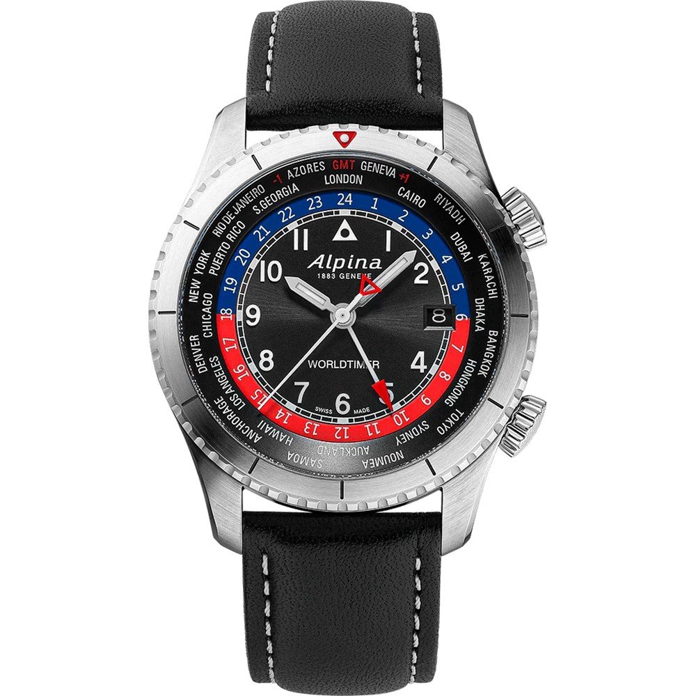 Relógio Alpina AL-255BRB4S26 Startimer Pilot Worldtimer