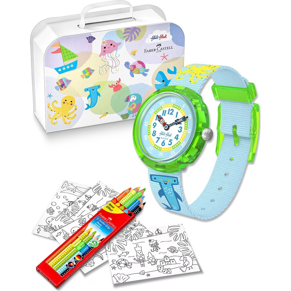 Flik Flak 3+ Story Time FBNP232 Color in neon Uhr