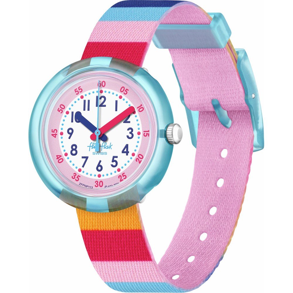 Montre Flik Flak 5+ Power Time FPNP113 Stripy Pink