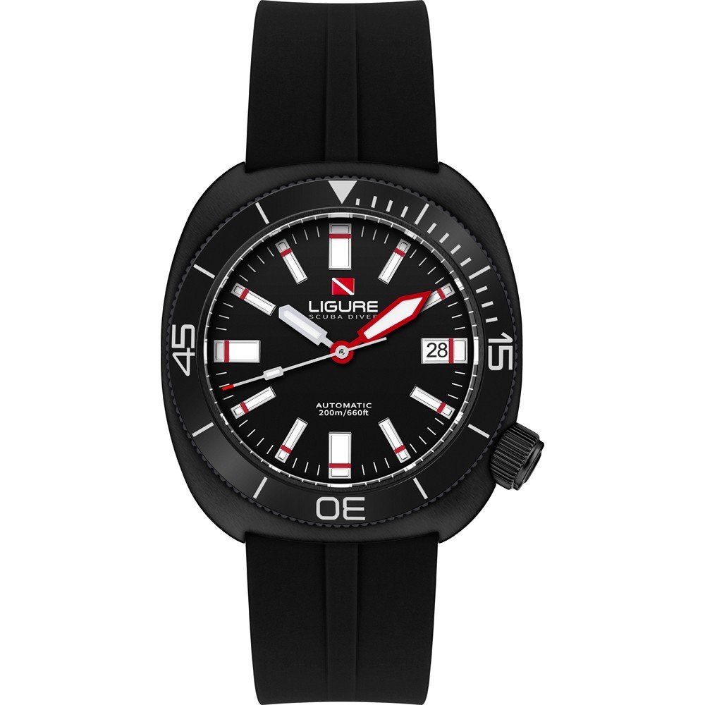 Ligure LWT21005N Tartaruga ‘Nero di seppia’ Uhr