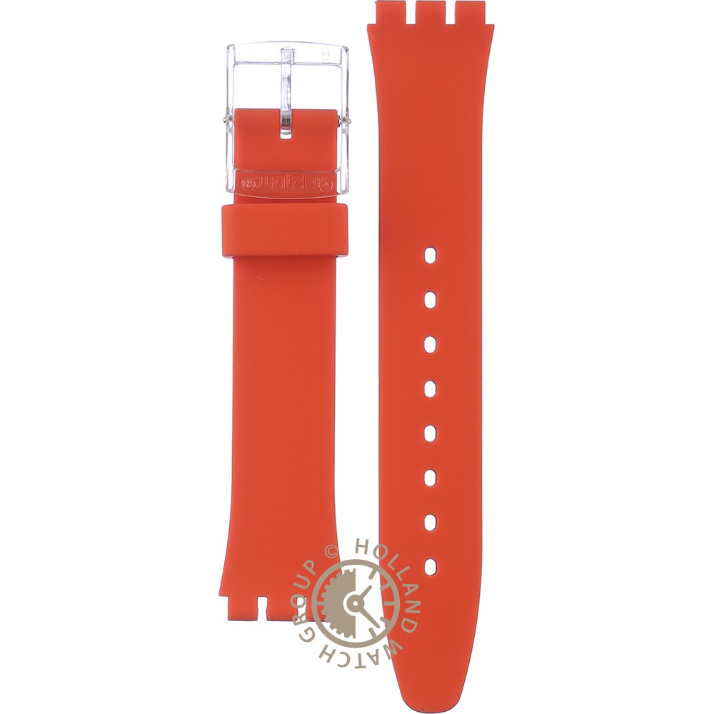 Swatch Plastic - Originals Medium (34mm) /Access/Solar/Musicall/Stop - G/SK/SL/SR/SS AGE722 Red Away Band