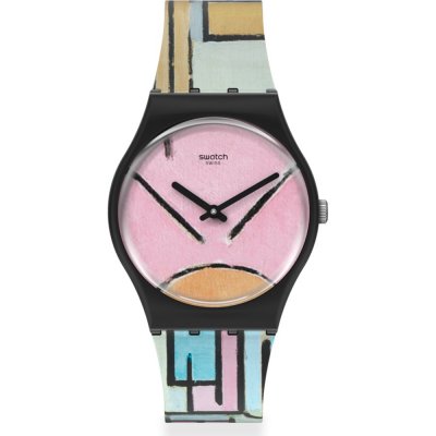 Montre Swatch Originals Medium (34mm) GZ350 Composition in oval with color planes 1 - by Piet Mondriaan