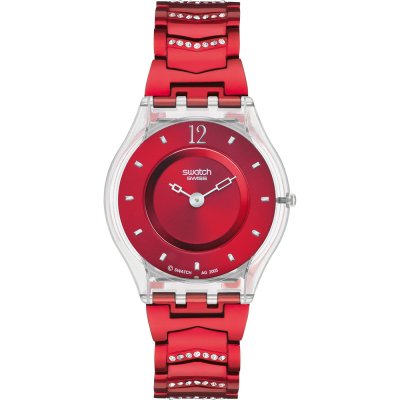 Montre Swatch Skin SFK349AG Cristal Row Red