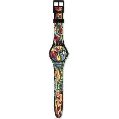 Montre Swatch Originals Large (41mm) SUOZ151 Fired Snake