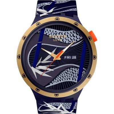 Montre Swatch Big Bold SB05Z700 Blue and golden lithe dancer