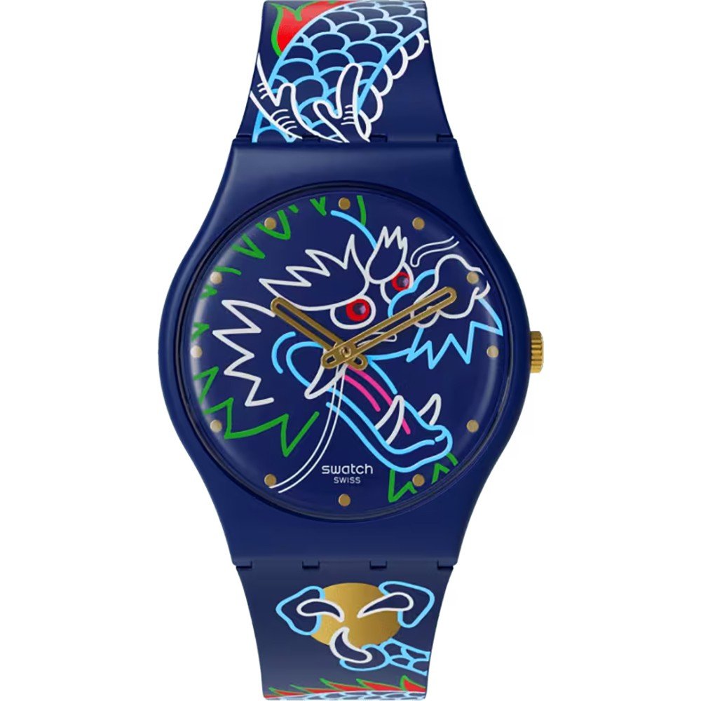 Relógio Swatch Original Medium (34mm) SO28Z125 Dragon in waves