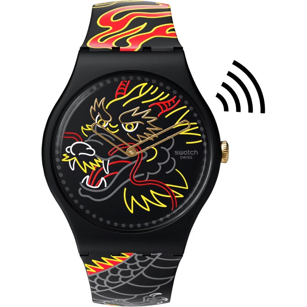 Swatch Originals Large (41mm) SO29Z137-5300 Dragon in wind Pay! Uhr