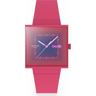 Swatch What If - Square SO34R700 Squarely Berry Watch